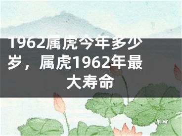 1962属虎今年多少岁，属虎1962年最大寿命
