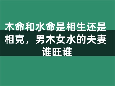 木命和水命是相生还是相克,男木女水的夫妻谁旺谁