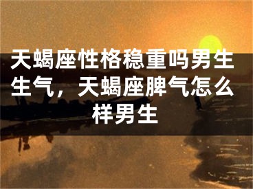 天蝎座性格稳重吗男生生气，天蝎座脾气怎么样男生