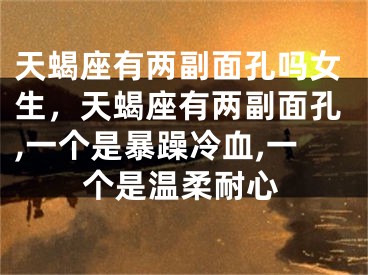 天蝎座有两副面孔吗女生，天蝎座有两副面孔,一个是暴躁冷血,一个是温柔耐心