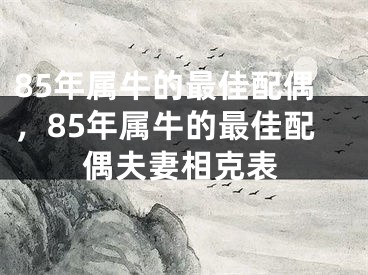 85年属牛的最佳配偶，85年属牛的最佳配偶夫妻相克表