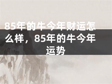 85年的牛今年财运怎么样，85年的牛今年运势
