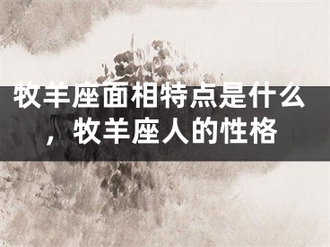 牧羊座面相特点是什么,牧羊座人的性格