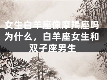女生白羊座像摩羯座吗为什么,白羊座女生和双子座男生