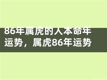 86年属虎的人本命年运势,属虎86年运势
