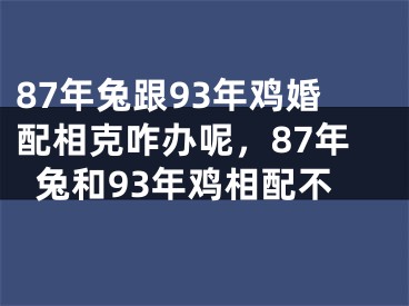 87年兔跟93年鸡婚配相克咋办呢，87年兔和93年鸡相配不