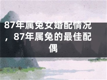 87年属兔女婚配情况，87年属兔的最佳配偶