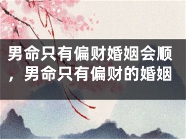 男命只有偏财婚姻会顺，男命只有偏财的婚姻