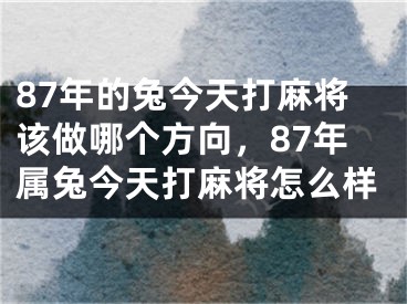 87年的兔今天打麻将该做哪个方向,87年属兔今天打麻将怎么样