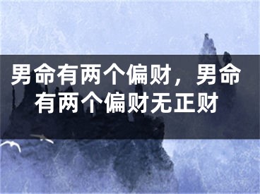男命有两个偏财,男命有两个偏财无正财