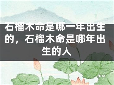 石榴木命是哪一年出生的，石榴木命是哪年出生的人
