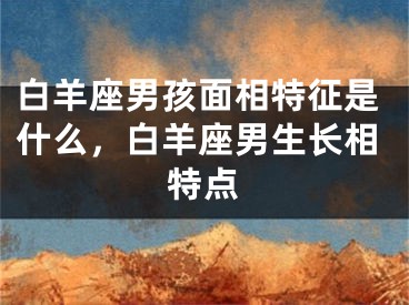 白羊座男孩面相特征是什么,白羊座男生长相特点