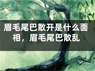 眉毛尾巴散开是什么面相，眉毛尾巴散乱