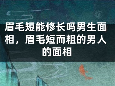 眉毛短能修长吗男生面相,眉毛短而粗的男人的面相