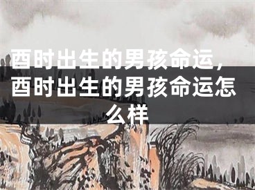 酉时出生的男孩命运，酉时出生的男孩命运怎么样
