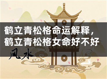 鹤立青松格命运解释，鹤立青松格女命好不好