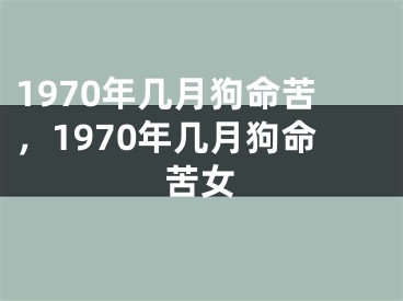 1970年几月狗命苦,1970年几月狗命苦女