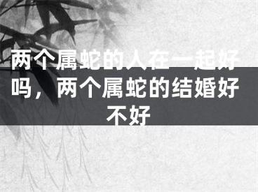 两个属蛇的人在一起好吗，两个属蛇的结婚好不好