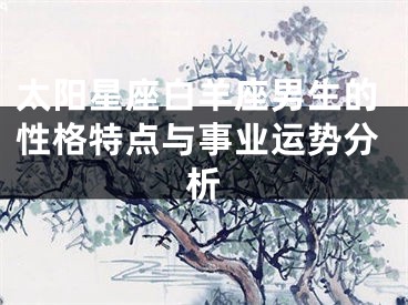 太阳星座白羊座男生的性格特点与事业运势分析