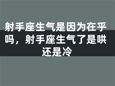 射手座生气是因为在乎吗,射手座生气了是哄还是冷
