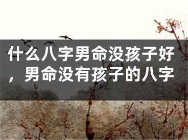 什么八字男命没孩子好，男命没有孩子的八字