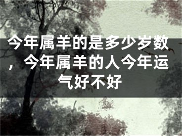 今年属羊的是多少岁数，今年属羊的人今年运气好不好