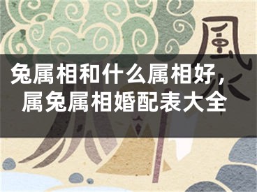 兔属相和什么属相好，属兔属相婚配表大全