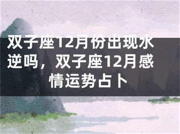 双子座12月份出现水逆吗,双子座12月感情运势占卜