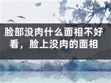 脸部没肉什么面相不好看,脸上没肉的面相