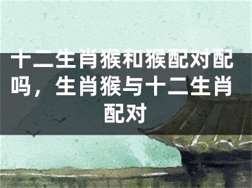 十二生肖猴和猴配对配吗，生肖猴与十二生肖配对