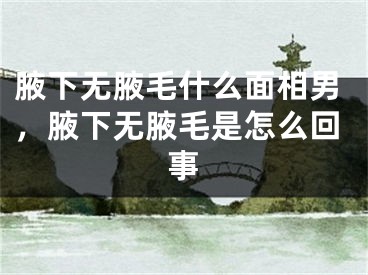 腋下无腋毛什么面相男，腋下无腋毛是怎么回事