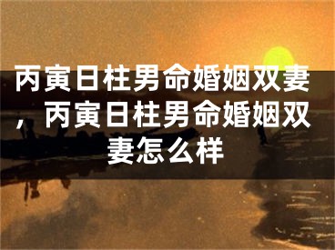 丙寅日柱男命婚姻双妻，丙寅日柱男命婚姻双妻怎么样