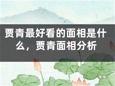 贾青最好看的面相是什么，贾青面相分析