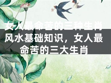 女人最命苦的三种生肖风水基础知识,女人最命苦的三大生肖