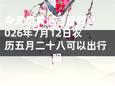 今天是黄道吉日吗 2026年7月12日农历五月二十八可以出行吗