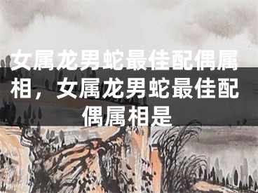 女属龙男蛇最佳配偶属相,女属龙男蛇最佳配偶属相是