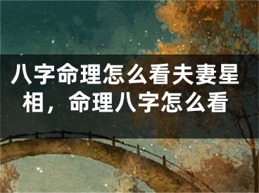 八字命理怎么看夫妻星相,命理八字怎么看
