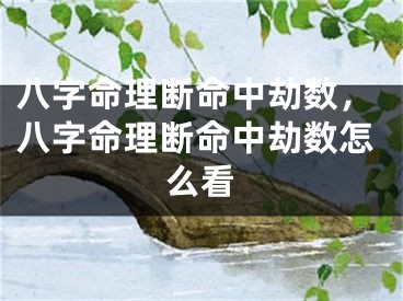 八字命理断命中劫数,八字命理断命中劫数怎么看