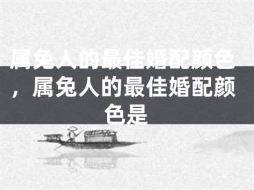 属兔人的最佳婚配颜色,属兔人的最佳婚配颜色是