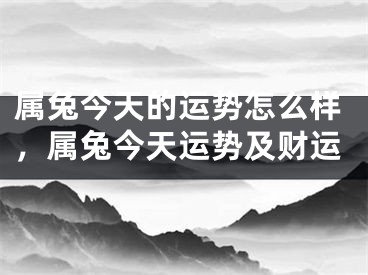 属兔今天的运势怎么样,属兔今天运势及财运