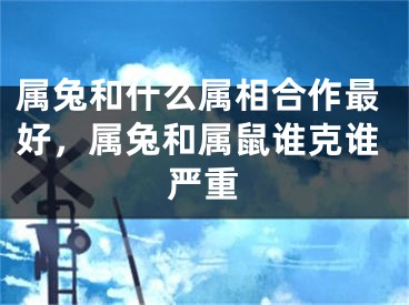 属兔和什么属相合作最好,属兔和属鼠谁克谁严重