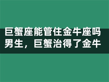 巨蟹座能管住金牛座吗男生,巨蟹治得了金牛