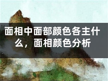面相中面部颜色各主什么,面相颜色分析