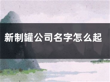 新制罐公司名字怎么起