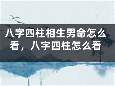 八字四柱相生男命怎么看,八字四柱怎么看