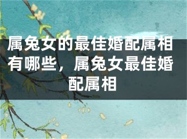 属兔女的最佳婚配属相有哪些,属兔女最佳婚配属相