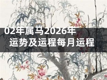 02年属马2026年运势及运程每月运程