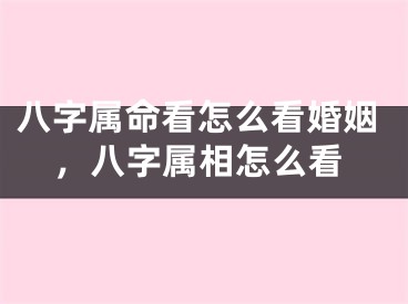 八字属命看怎么看婚姻,八字属相怎么看