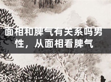 面相和脾气有关系吗男性,从面相看脾气