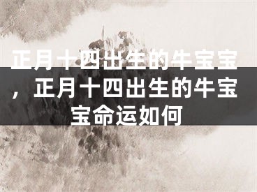 正月十四出生的牛宝宝,正月十四出生的牛宝宝命运如何